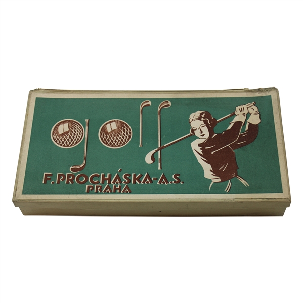 c.1940 Golf Themed F. Prochaska-A.S. Praha Empty Box