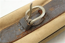 Vintage Pat. 1917 Brown Leather & Canvas Stove Pipe 'L.H.N.' Burkhe Golf Bag
