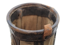 Vintage Pat. 1917 Brown Leather & Canvas Stove Pipe 'L.H.N.' Burkhe Golf Bag