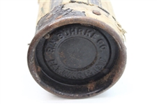 Vintage Pat. 1917 Brown Leather & Canvas Stove Pipe 'L.H.N.' Burkhe Golf Bag