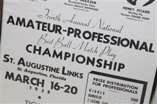 1938 National Amateur Professional Advertising Piece St. Augustine Links