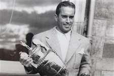 Frank Stranahan 1950 w/British Amateur Trophy St. Andrews University Circa 1980’s Type II Photo 