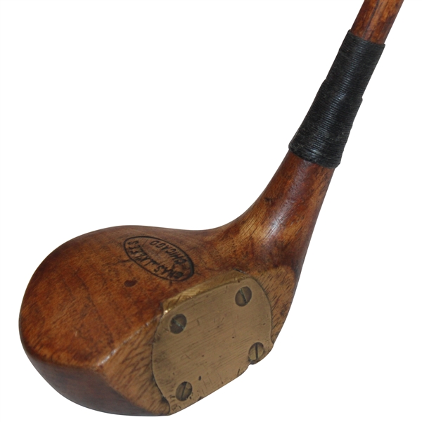 c.1910s C.J. Klees Fancy Face Wood Shaft Brassie w/ Waverly Horton Shaft Stamp