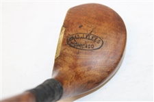 c.1910's C.J. Klees Fancy Face Wood Shaft Brassie w/ Waverly Horton Shaft Stamp
