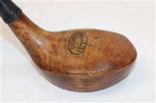 c.1910's C.J. Klees Fancy Face Wood Shaft Brassie w/ Waverly Horton Shaft Stamp