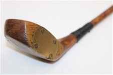 c.1910's C.J. Klees Fancy Face Wood Shaft Brassie w/ Waverly Horton Shaft Stamp
