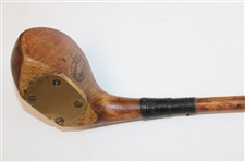 c.1910's C.J. Klees Fancy Face Wood Shaft Brassie w/ Waverly Horton Shaft Stamp