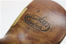 c.1910's C.J. Klees Fancy Face Wood Shaft Brassie w/ Waverly Horton Shaft Stamp