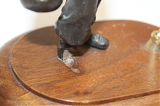 c.1980’s Cast Caddy Boy Pen Stand w/ Pen on Wood Base From 'Golf Shop Collection'