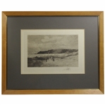 A Round Of The Links, Views Of The Golf Greens Of Scotland Etching by George Aikman Signed By Artist - Framed