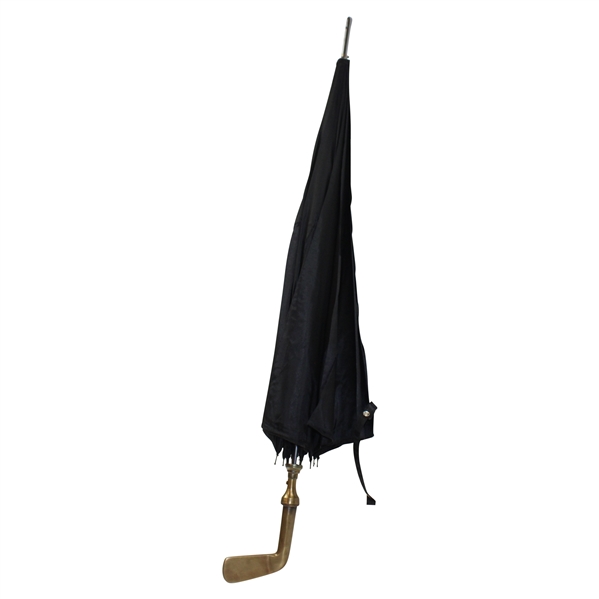 1950- 1960 Royal Golf Club Black Umbrella, Walking Stick Silver Plated Putter 