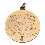 1926 City Of Miami Gold Filled Golf Medal