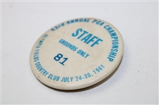1961 PGA Championship At Olympia Fields Staff Badge