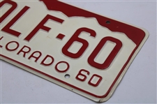 1960 US Open at Cherry Hills Arnold Palmer Contestant License Plate