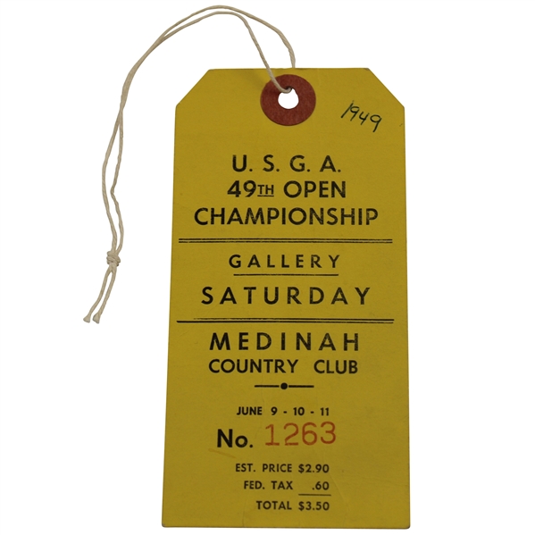 1949 US Open at Medinah Final Round Gallery Ticket #1263 - Middlecoff Win