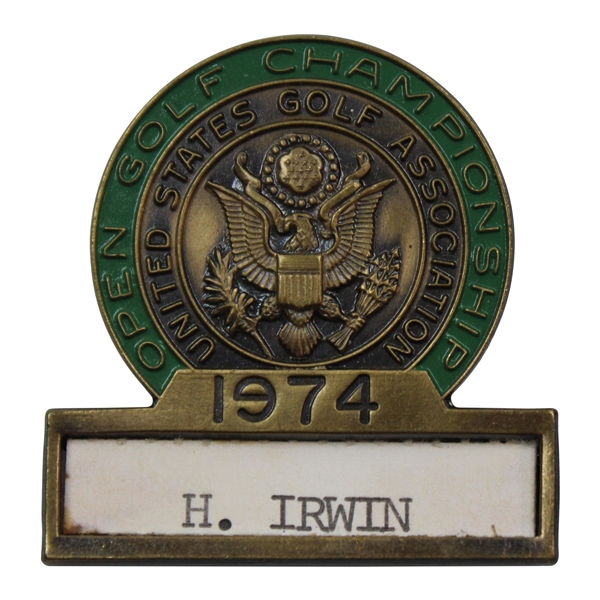 Champion Hale Irwins 1974 US Open Massacre at Winged Foot Contestant Badge