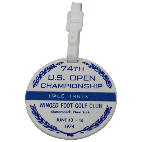 Champion Hale Irwins 1974 US Open Massacre at Winged Foot Contestant Bag Tag