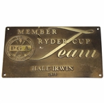 Hale Irwins Personal 1975 Ryder Cup Team Member PGA of America Plaque