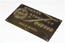 Hale Irwin's Personal 1975 Ryder Cup Team Member PGA of America Plaque