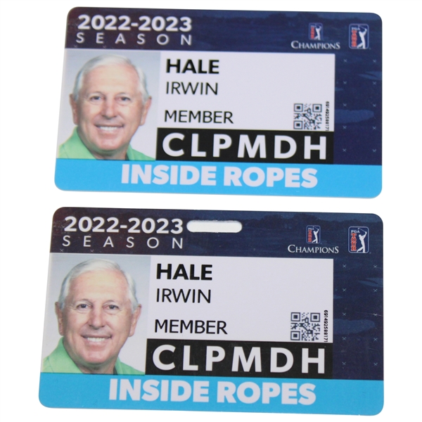 Hale Irwins Personal 2022-2023 PGA Tour Season Member Credential Inside Ropes Cards