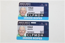 Hale Irwin's Personal 2022-2023 PGA Tour Season Member Credential Inside Ropes Cards