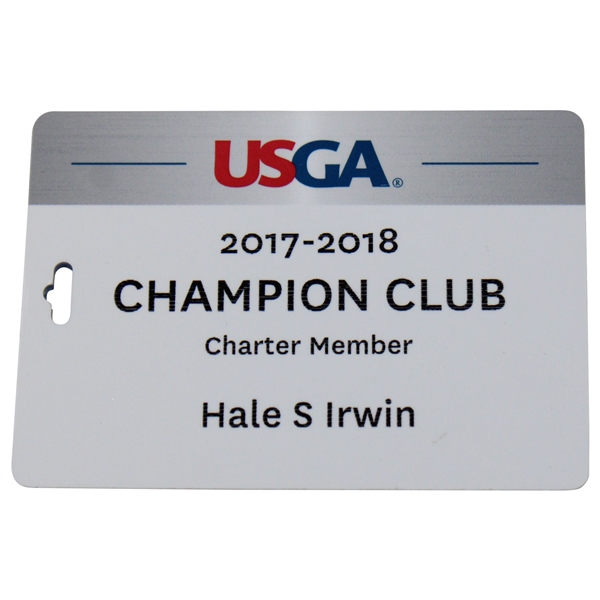 Hale Irwins Personal 2017-2018 USGA Charter Member Champion Club Bag Tag