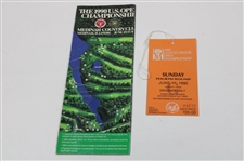 Hale Irwin's Personal 1990 US Open At Medinah (3) License Plates, Sunday Grounds Pass, Desk Plaque & Spec Guide