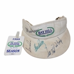 Nick Price, Scott Hoch, Mark OMeara & others Signed Bay Hill Inv. Visor w/Badge JSA ALOA