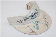 Nick Price, Scott Hoch, Mark O'Meara & others Signed Bay Hill Inv. Visor w/Badge JSA ALOA