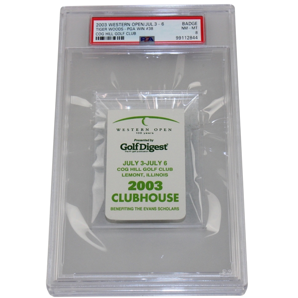 2003 Western Open at Cog Hill Clubhouse Badge Tiger PGA Win #38 NM-MT 8