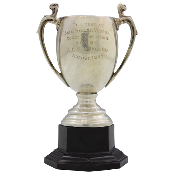 1935 Turnberry "Sma Siller Vessel" Bogey Competition Sterling Silver Trophy Won by D.C. Shankland