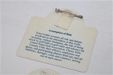 Champion Jack Nicklaus & Arnold Palmer Signed 1993 US Senior Open Guest Badges JSA ALOA