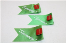 Three (3) Squeeky Leukemia Society of America Ribbons w/Pins for Support & Awareness