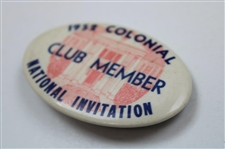 1952 Colonial National Invitation Tournament Club Member Badge - Ben Hogan Winner