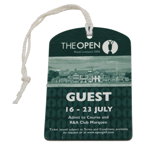 2006 The Open Championship at Royal Liverpool Series Guest Badge - Tiger Woods Win