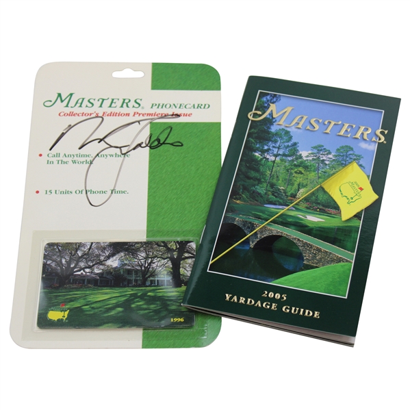Nick Faldo Singed Unopened Masters Phonecard w/2005 Masters Tournament Yardage Guide