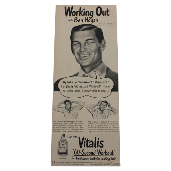 Working Out with Ben Hogan Vitalis 60-Second Workout Advert Clipping