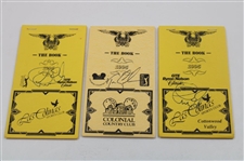 Ernie Els(x2) & Tom Lehman Signed 1995 GTE Byron Nelson Classic & Colonial CC Caddie Books JSA ALOA