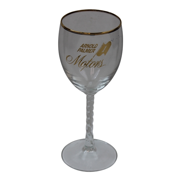 c.1970s Arnold Palmer Motors Latrobe Dealership Twisty Stem Champagne Glass