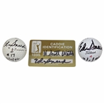 Two (2) Ed Sneed Signed Hole-in-One Golf Balls w/PGA Tour ID Card JSA ALOA