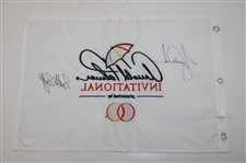 Tiger Woods & Scottie Scheffler Signed Arnold Palmer Invitational Embroidered Flag JSA ALOA