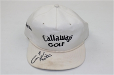 Tom Kite Signed White Callaway Hat w/Classic Green Masters Logo Rope Hat JSA ALOA
