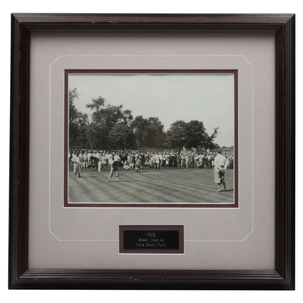 1928 Bobby Jones w/ Charles Chick Evans Putting on Green Photo - Framed