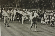 1928 Bobby Jones w/ Charles 'Chick' Evans Putting on Green Photo - Framed