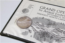 Ltd. Ed. World Golf Hall of Fame Opening Pinehurst FDC 1974 Grand Opening Ceremony w/ Silver Coin