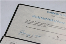 Ltd. Ed. World Golf Hall of Fame Opening Pinehurst FDC 1974 Grand Opening Ceremony w/ Silver Coin