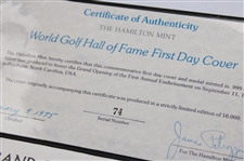 Ltd. Ed. World Golf Hall of Fame Opening Pinehurst FDC 1974 Grand Opening Ceremony w/ Silver Coin