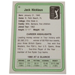 Jack Nicklaus Signed 1981 Donruss Golf Rookie Card #13 JSA ALOA
