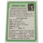 Jack Nicklaus Signed 1981 Donruss Golf Statistical Leader Card JSA ALOA