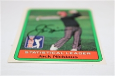 Jack Nicklaus Signed 1981 Donruss Golf Statistical Leader Card JSA ALOA